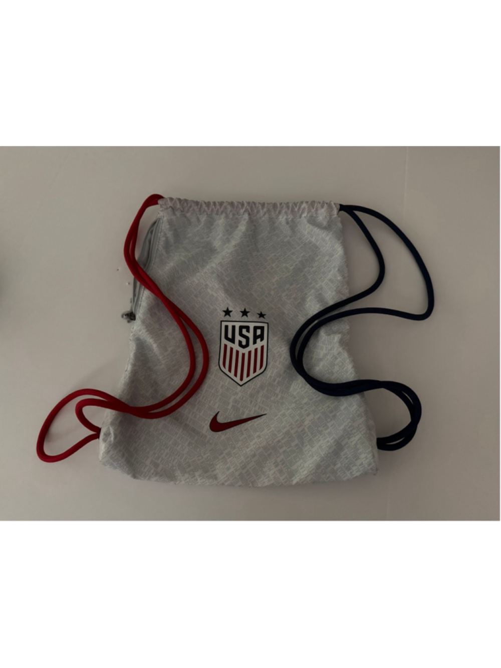 Women's Nike USA Soccer Drawstring Backpack One Size Grey Red